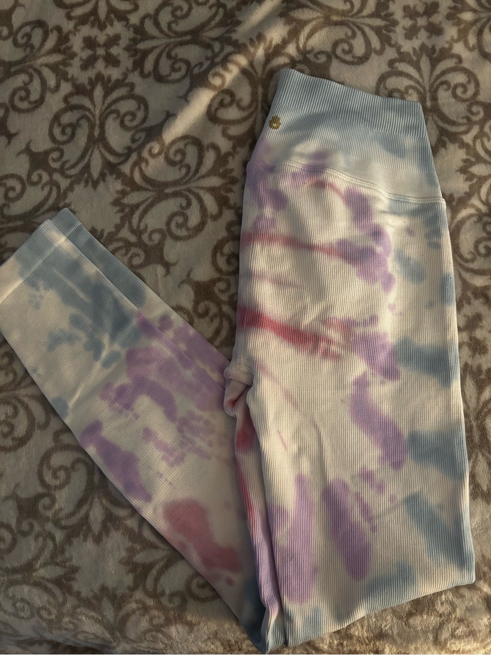 Tie-Dye Leggings - Pastel Purple & Blue